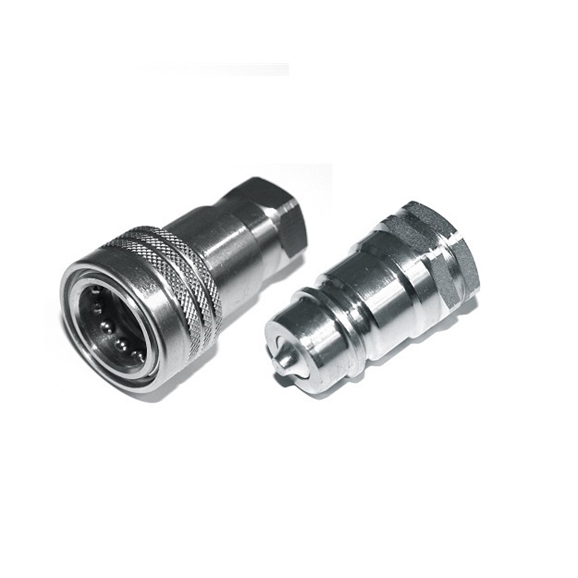 Hydraulic ISO A Quick Release Coupling 3/8 BSP Thread c/w Dust Plug & Cap